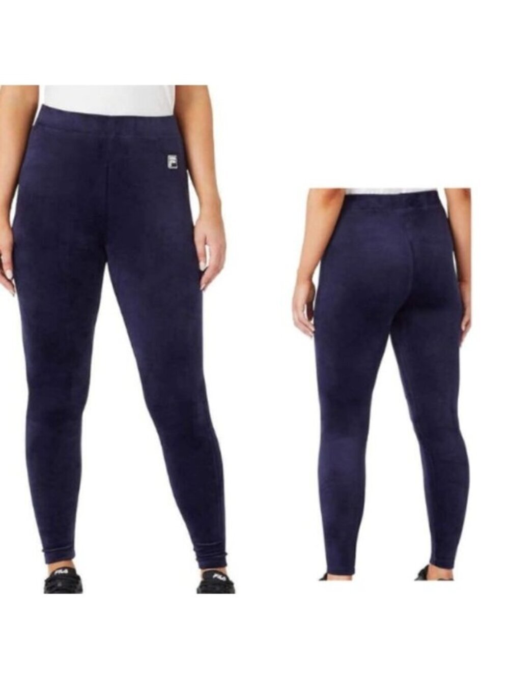 Fila Womens Velour Track Jogger Leggings Size Large EUC